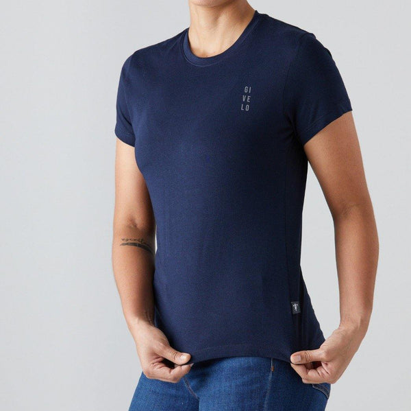 Givelo - Navy 100% Peruvian Cotton Tee Women - Ritacuba.co